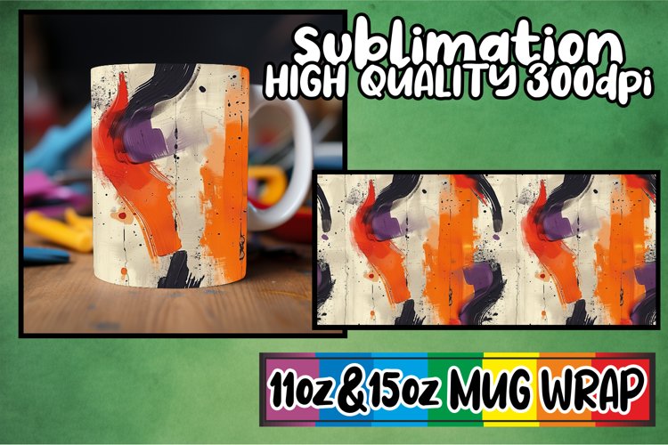 Sublimation Mug Wrap 11oz/15oz Graffiti Design example image 1