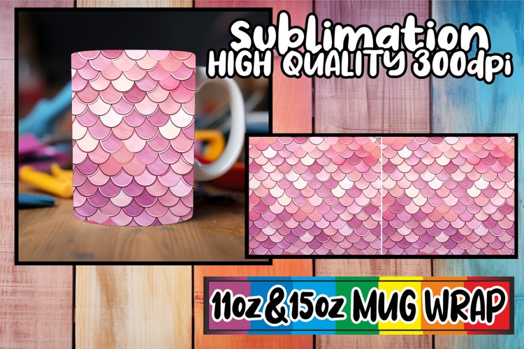 Aquatic Scale Pattern Mug Sublimation