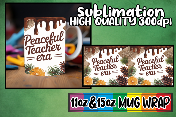 Cheerful smiles 11oz 15oz sublimation wrap, Teacher