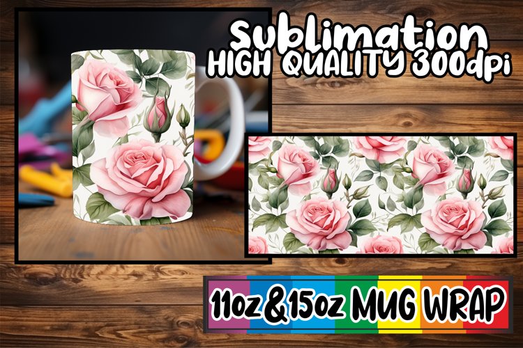 Pastel Garden Magic: Mug Wrap Sublimation Art