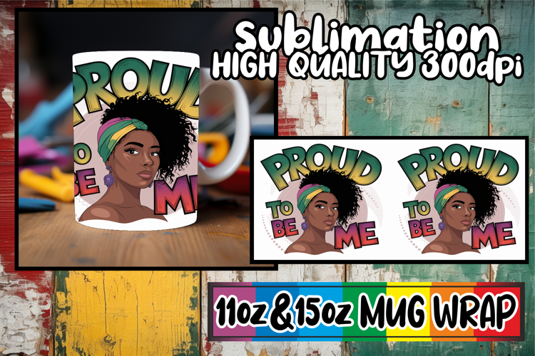 Dreamy nights sublimation mug wrap, Black Woman