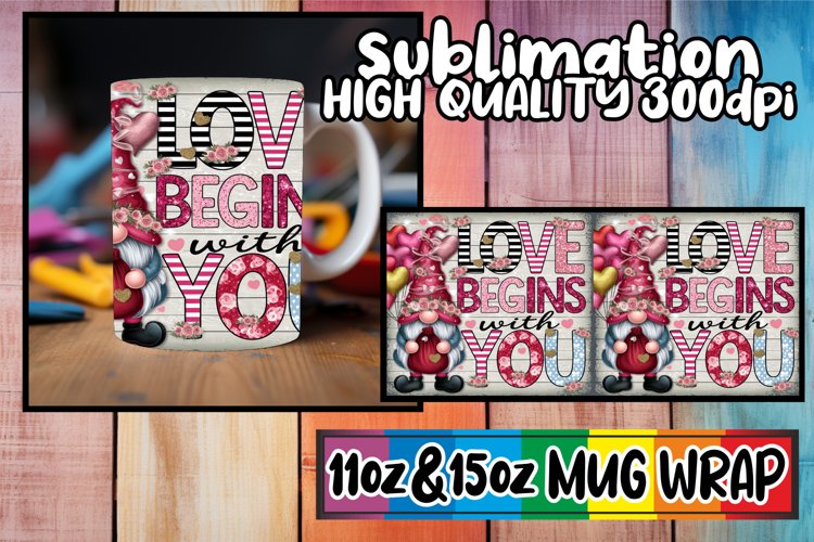 Blissful moments 11oz 15oz sublimation wrap, Valenines example image 1