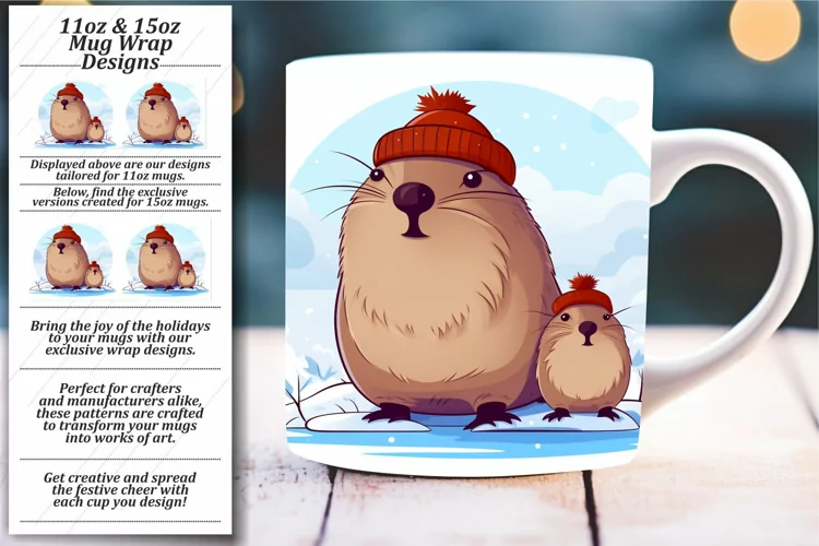Adorable Winter Critters Mug Print
