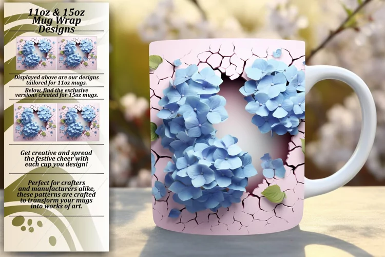 Charming Floral Wall Peek 3D Mug Art