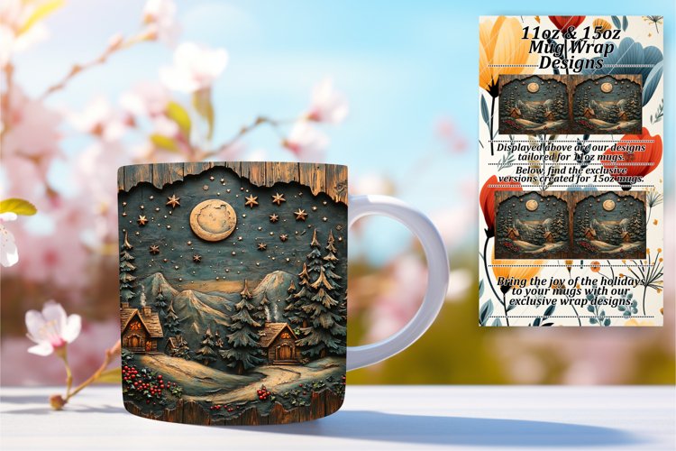 Radiant 15oz Png Mug Wrap Design , Christmas