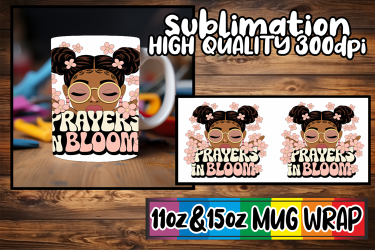 Refreshing moments sublimation mug wrap, Praying Woman