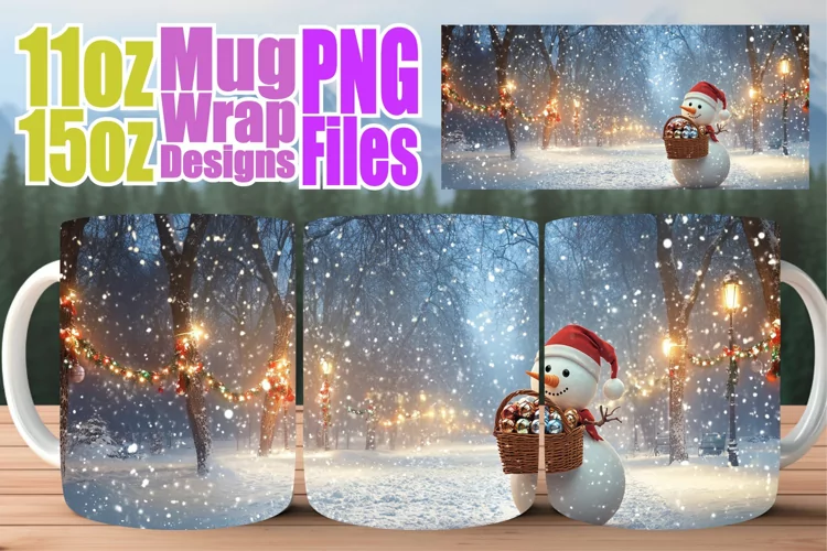 Beautiful sunsets sublimation mug wrap, Winter