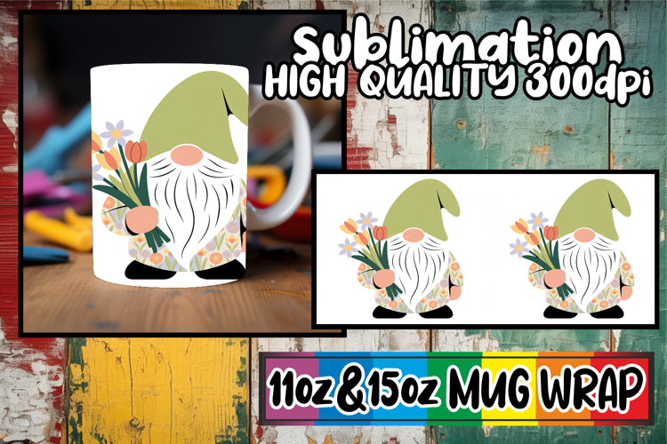 Inspiring journeys 11oz 15oz mug wrap, Gnomes