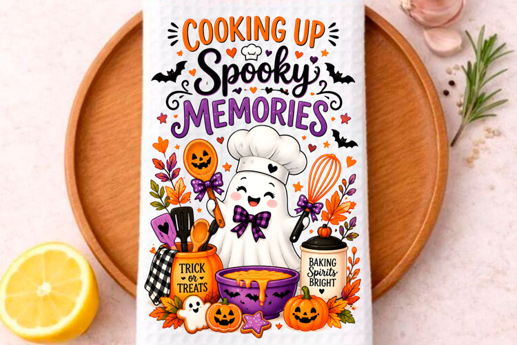 Halloween Kitchen Towel PNG, Funny Halloween PNG, example image 1