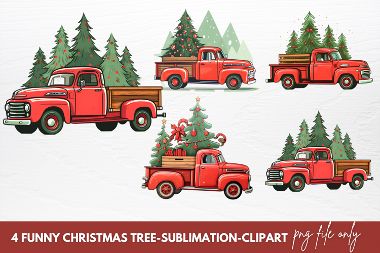 Christmas Truck Clipart Image 2