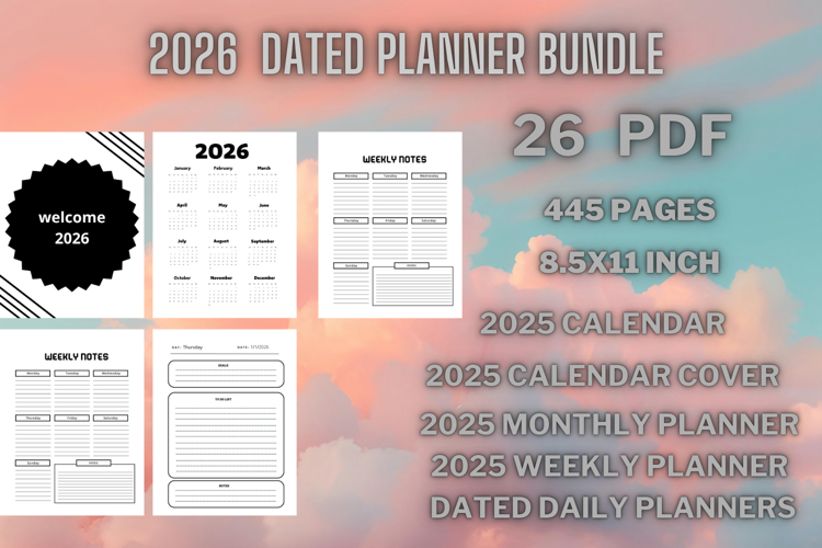 best simple 2026 dated planners bundle 1