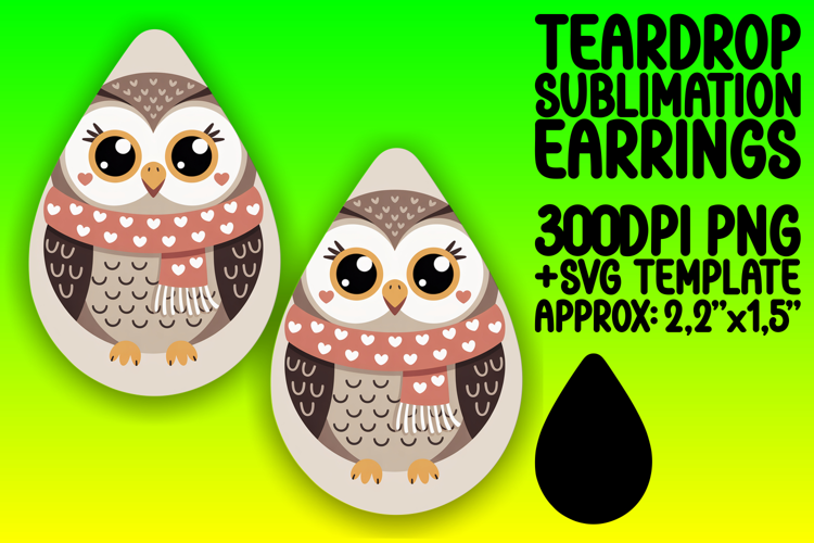 Creative Teardrop Earrings PNG for Sublimation , Valenines A