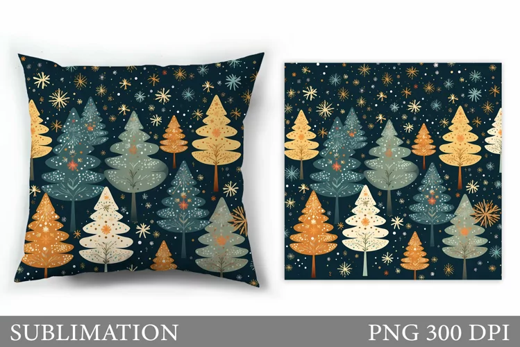 Christmas Tree Pillow Design. Christmas Sublimation