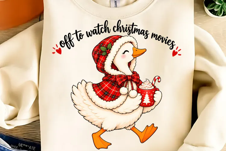 Off To Watch Christmas Movies PNG, Funny Christmas PNG