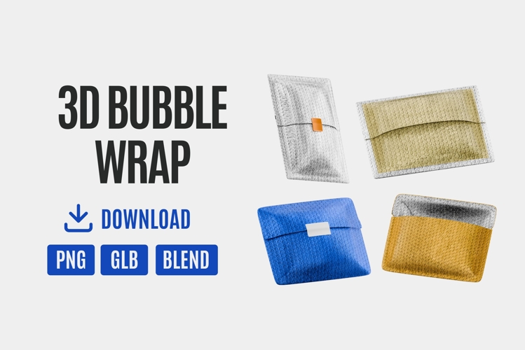 3D Bubble Wrap Packaging Set 05
