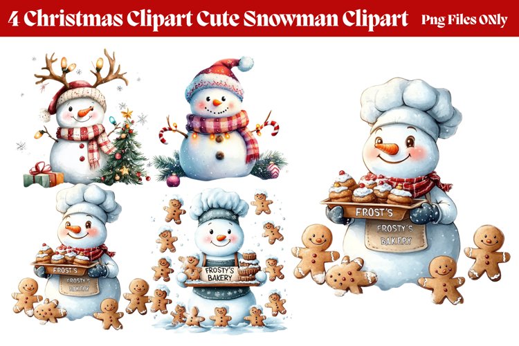 Cute Snowman Clipart Image 3
