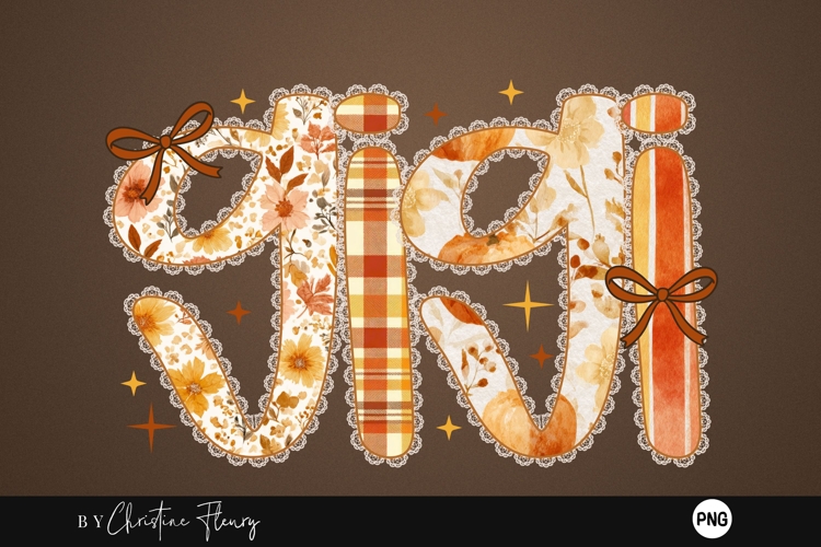 Preppy Floral Fall Gigi PNG