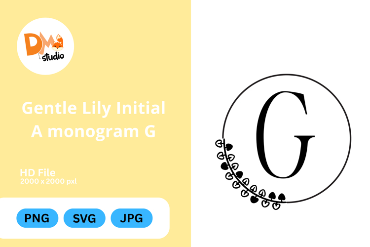 Gentle Lily Initial Monogram