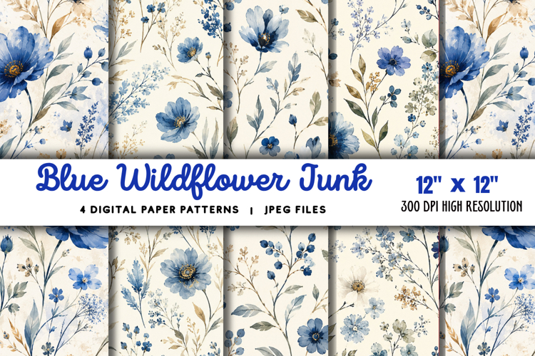 Blue Wildflower Junk Journal JPG