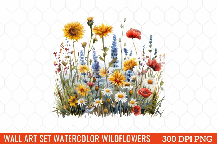 Watercolor Wildflowers Clipart