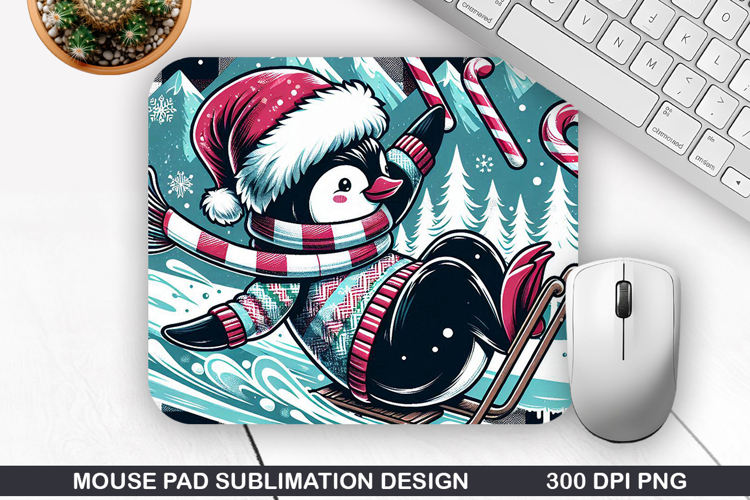 Penguin Mouse Pad Sublimation, Christmas Mouse Pad PNG