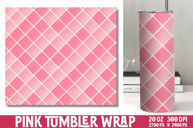 Pink Digital Paper Tumbler Wrap