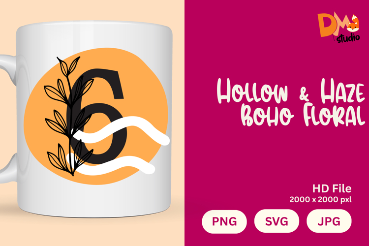 Hollow   Haze Boho Floral Monogram