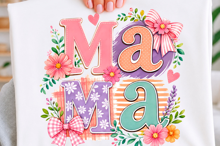 Floral Patchwork Mama Trending T-shirt