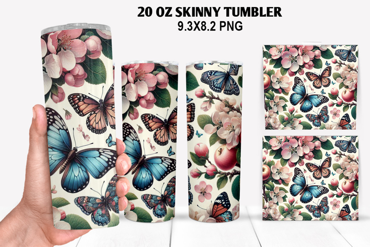 Flower Skinny Tumbler 20oz Wrap Design, Spring Tumbler Wrap