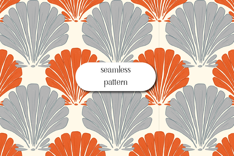 Coastal Scallop Shell Seamless Nautical Pattern