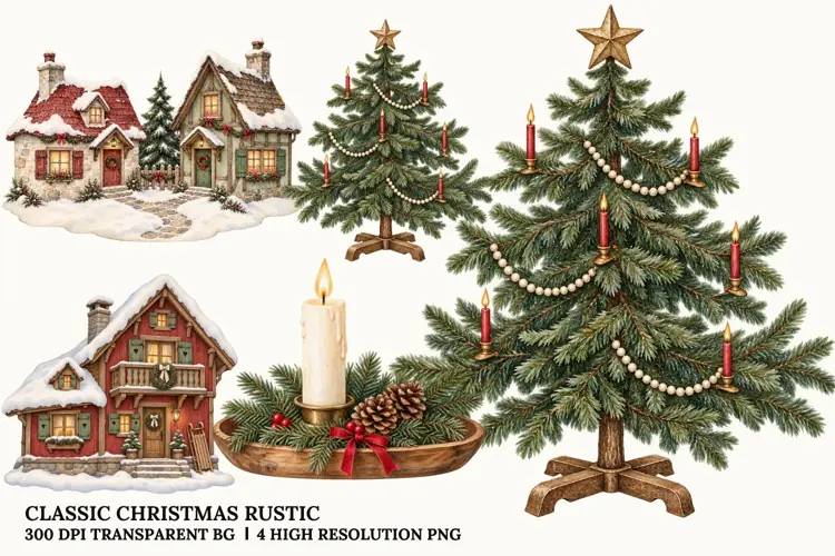 Christmas Tree PNG, Red Gold Holiday Decoration Sublimation