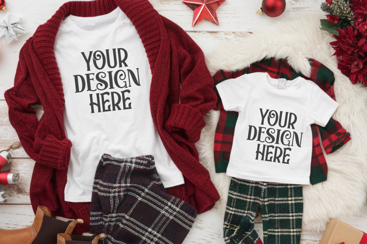 Christmas Family Matching Group T-Shirt Mockup
