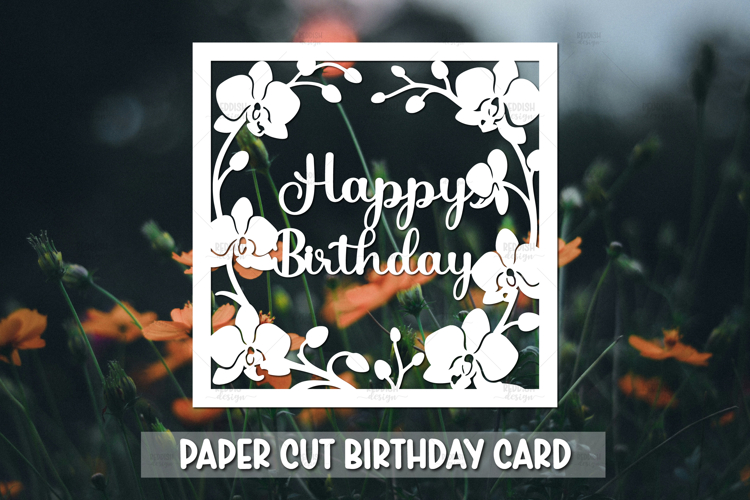 Happy Birthday Greeting card SVG,Paper cut SVG Birthday Card