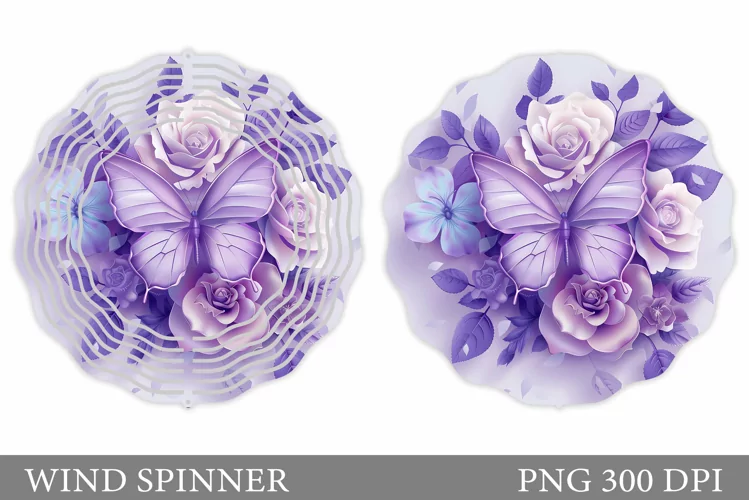 3D Butterfly Wind Spinner. 3D Flowers Wind Spinner Design