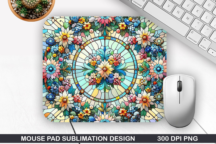 Mouse Pad Sublimation, Winter Flower Mouse Pad PNG Design