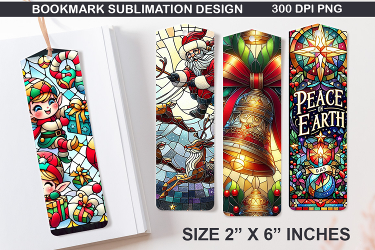 Christmas Bookmarks Sublimation - 4 Bookmark Design