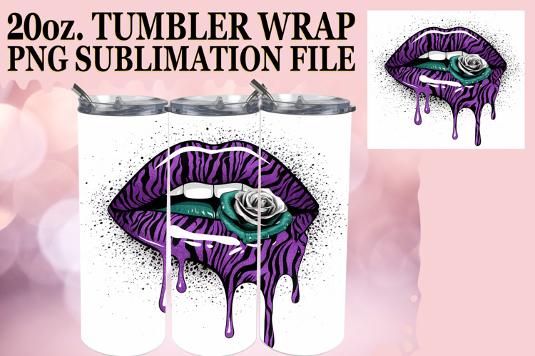 Whimsical views 20oz tumbler wrap, Dripping Lips