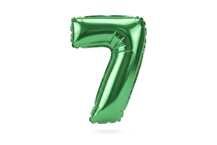 Green Metallic Number 7 Foil Balloon Party Decoration