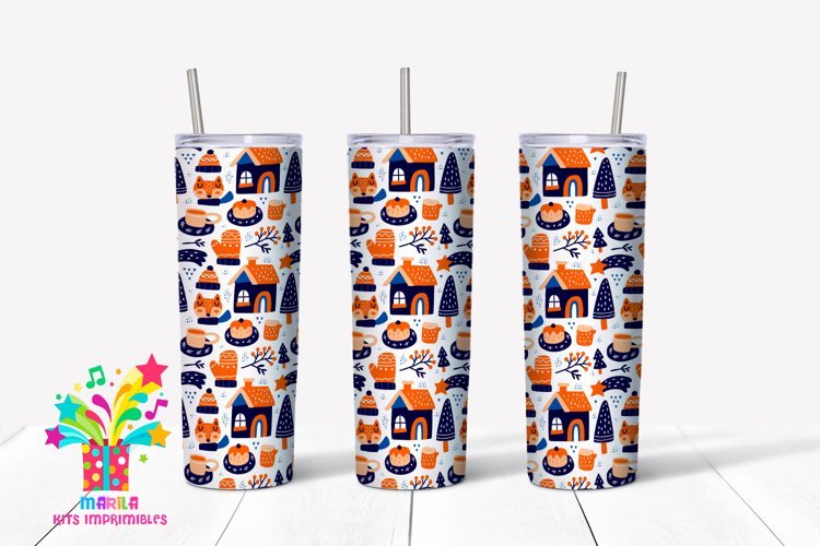 Merry Christmas Skinny tumbler Sublimation #7 example image 1