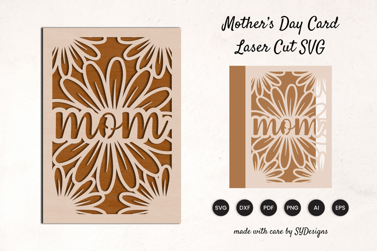Mother’s Day Floral Card Laser Cut SVG