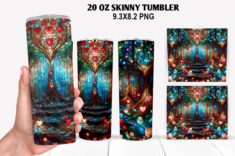 Valentine Skinny Tumbler 20oz Wrap Design, Valentine Tumbler