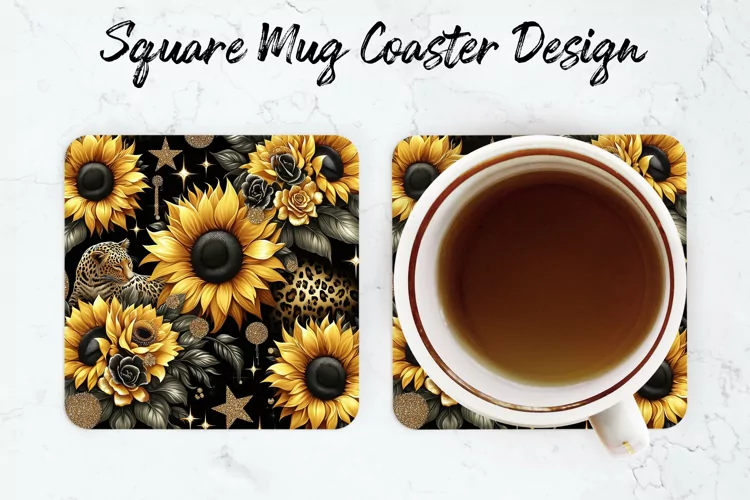 Sunflower Mug coaster | Coaster | Sublimation