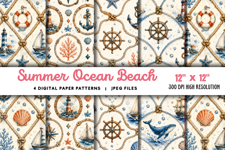 Beach Scrapbook Paper Image 6