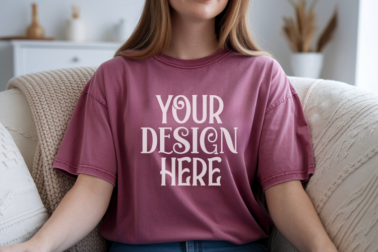 Berry Comfort Colors 1717 T-shirt Mockups,1717 Mockups