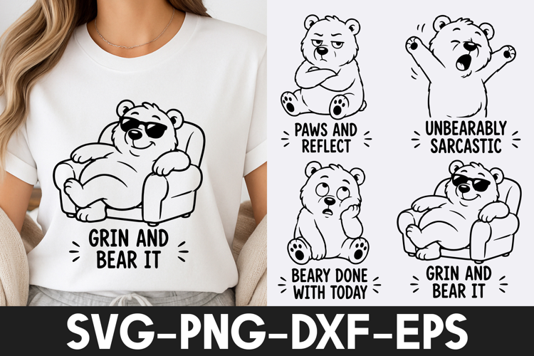 Funny Bear Cartoon SVG