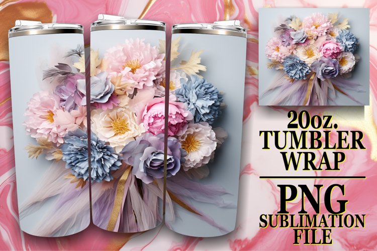 3D Garden Flowers 20oz Tumbler Sublimation