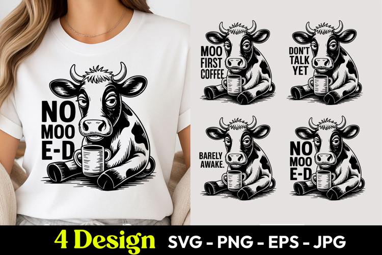 Cow No Mood Today SVG PNG