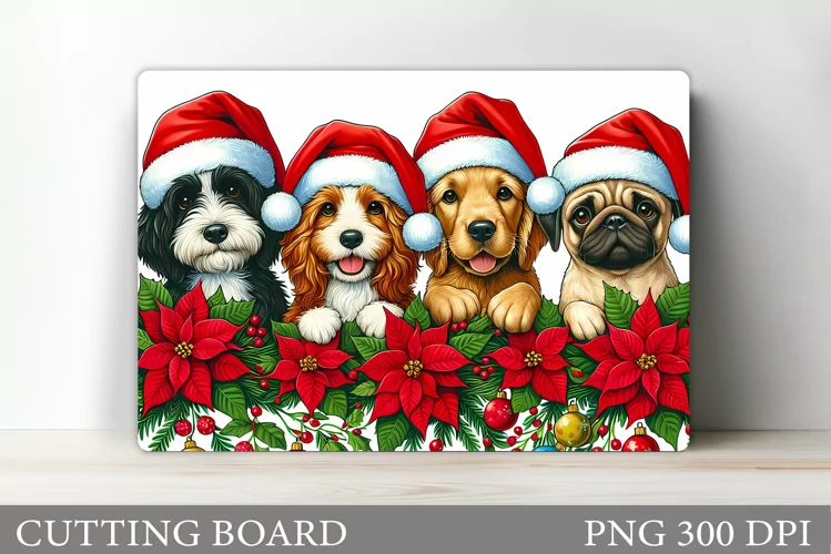 Christmas Dogs Cutting Board. Christmas Cutting Board Design