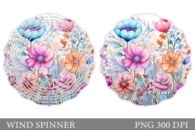 Wildflowers Wind Spinner Design. Floral Wind Spinner example image 1