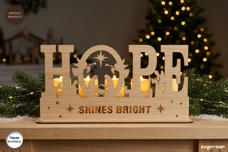 Nativity Hope Candle Holder Laser Cut | Glowforge | SVG